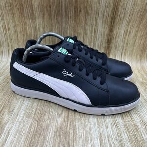 Puma‎ Clyde Men's Size 9.5 Black White Golf Spikeless Sneakers Casual 185821-02